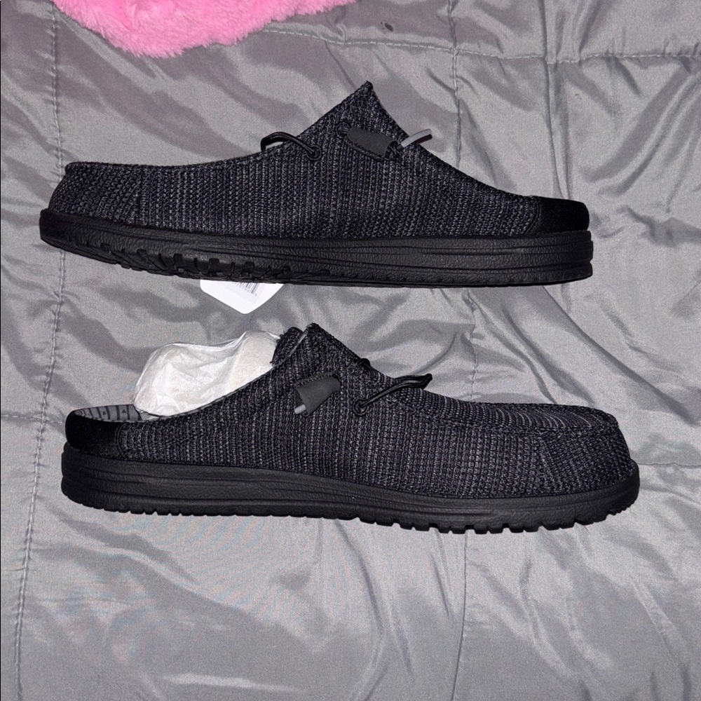 Hey Dude Black Knit Slip-On Loafers - Picture 2 of 5